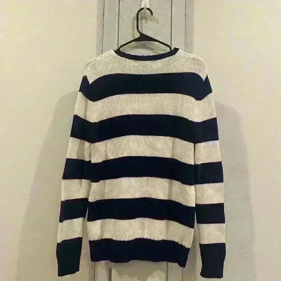 MAGASCHONI | Navy White Striped Sweater | Sz S | 100% cotton in EUC - Picture 3 of 4